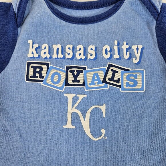 Kansas City Royals Baby Bodysuits Set of 3 MLB Genuine Merchandise sz 6-9 Month - Picture 2 of 9
